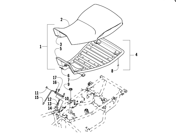 Parts Diagram for Arctic Cat 2005 300 ATV SEAT ASSEMBLY