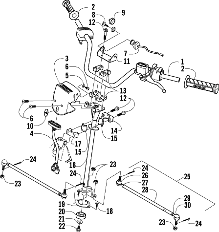 Parts Diagram for Arctic Cat 2004 250 2X4 ATV STEERING ASSEMBLY