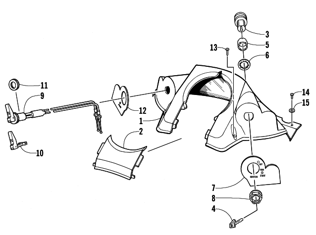 Parts Diagram for Arctic Cat 2003 Z 440 ESR SNOWMOBILE CONSOLE AND SWITCH ASSEMBLY