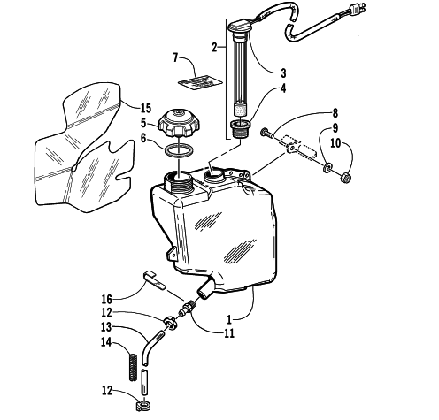 Parts Diagram for Arctic Cat 2003 PANTERA 800 EFI ESR SNOWMOBILE OIL TANK ASSEMBLY