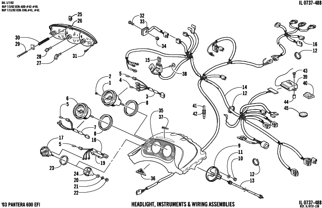 Parts Diagram for Arctic Cat 2003 PANTERA 600 EFI ESR () SNOWMOBILE HEADLIGHT, INSTRUMENTS, AND WIRING ASSEMBLIES
