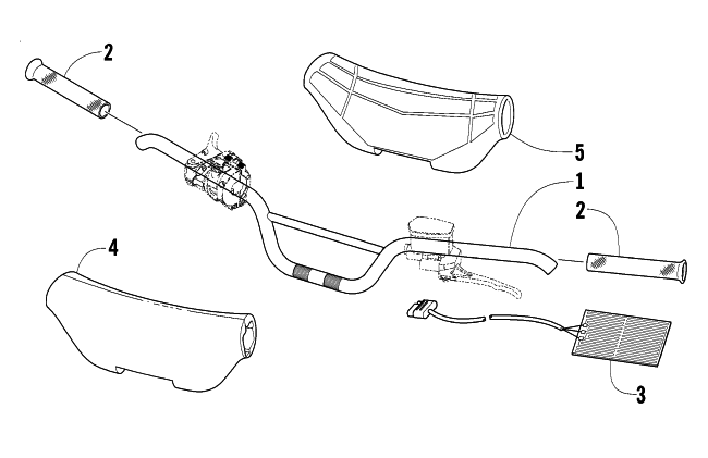 Parts Diagram for Arctic Cat 2004 SABERCAT 600 SNOWMOBILE HANDLEBAR ASSEMBLY