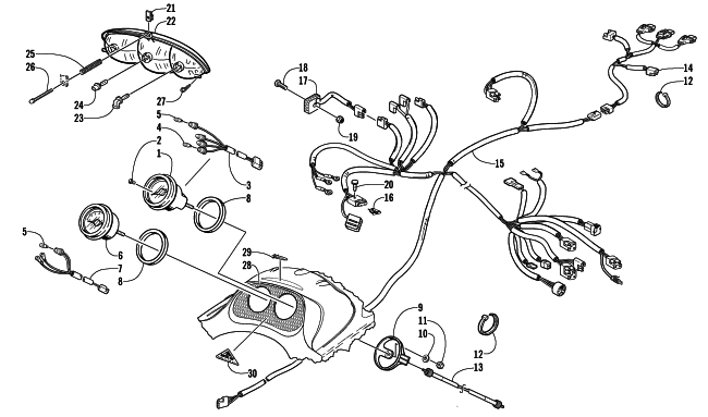Parts Diagram for Arctic Cat 2003 ZL 550 (ESR ) SNOWMOBILE HEADLIGHT, INSTRUMENTS, AND WIRING ASSEMBLIES (ESR)