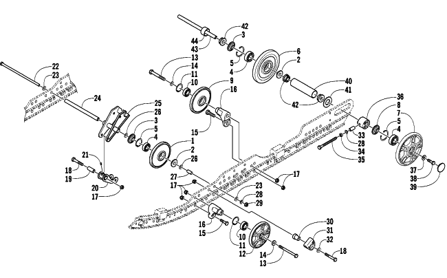 Parts Diagram for Arctic Cat 2003 ZL 600 EFI (ESR ) SNOWMOBILE IDLER WHEEL ASSEMBLY