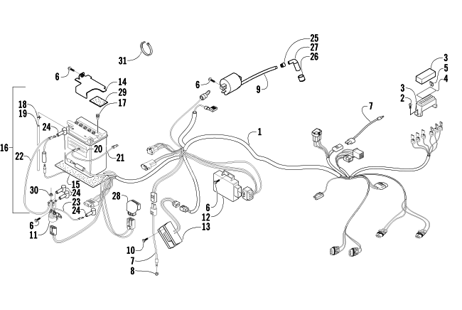 Parts Diagram for Arctic Cat 2003 300 (2X4 ) ATV ELECTRICAL COMPONENTS