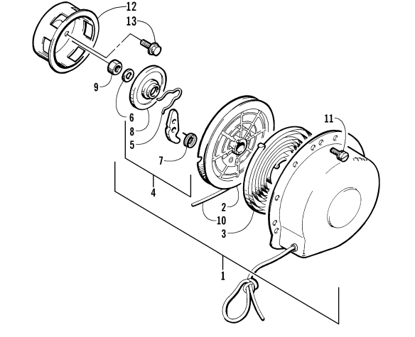 Parts Diagram for Arctic Cat 2005 KING CAT 900 EFI EARLY BUILD SNOWMOBILE RECOIL STARTER