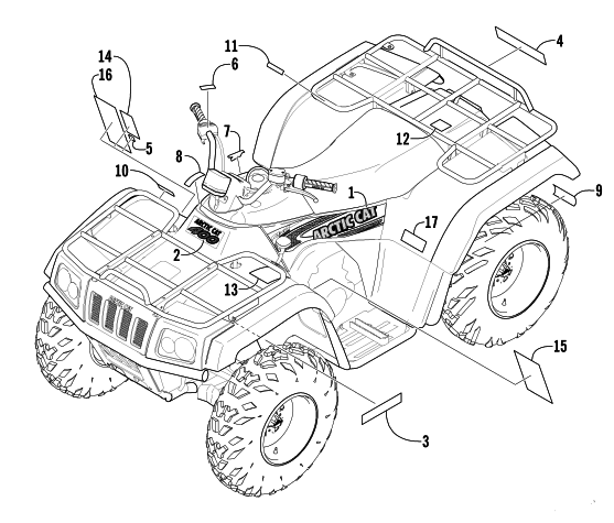 Parts Diagram for Arctic Cat 2003 400 4X4 AUTOMATIC TRANSMISSION () ATV DECALS