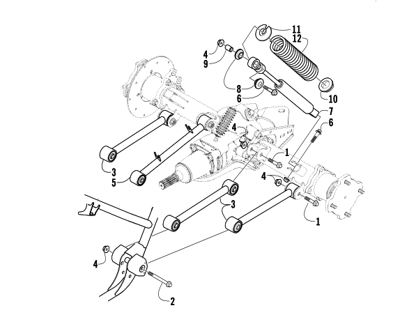 Parts Diagram for Arctic Cat 2003 400 4X4 AUTOMATIC TRANSMISSION () ATV REAR SUSPENSION ASSEMBLY