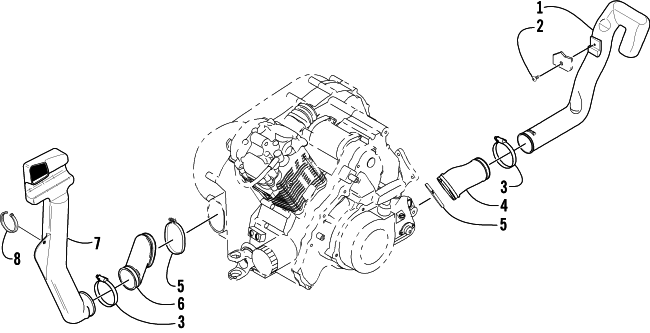 Parts Diagram for Arctic Cat 2005 400 AUTOMATIC TRANSMISSION 4X4 FIS LE GM ATV CASE/BELT COOLING ASSEMBLY