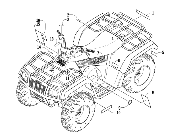 Parts Diagram for Arctic Cat 2003 400 4X4 MANUAL TRANSMISSION () ATV DECALS