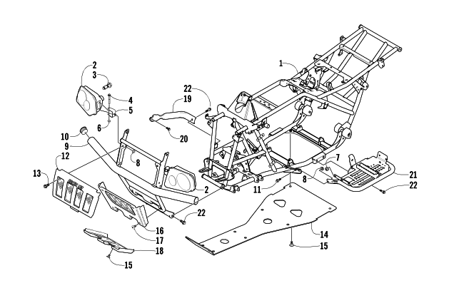 Parts Diagram for Arctic Cat 2003 400 4X4 MANUAL TRANSMISSION () ATV FRAME AND RELATED PARTS