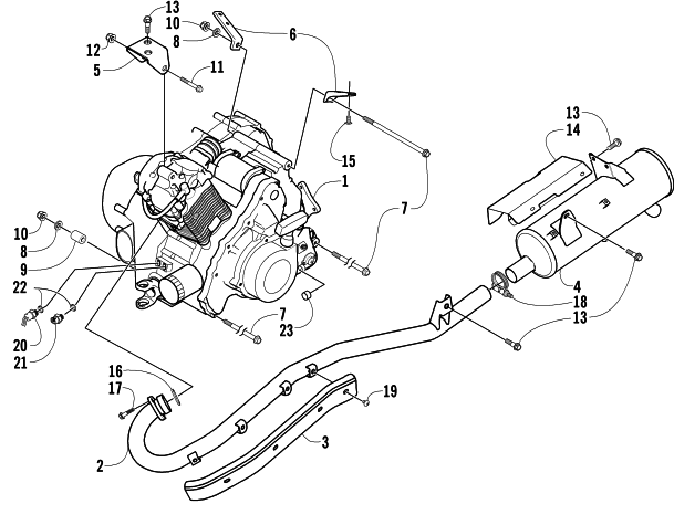 Parts Diagram for Arctic Cat 2003 400 FIS AUTOMATIC TRANSMISSION (2X4 ) ATV ENGINE AND EXHAUST