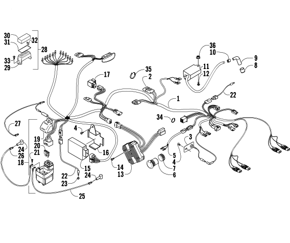 Parts Diagram for Arctic Cat 2003 400 FIS MANUAL TRANSMISSION (2X4 ) ATV WIRING HARNESS ASSEMBLY