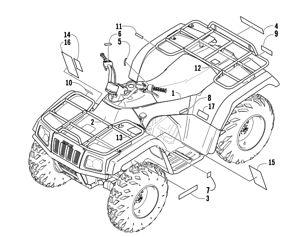 Parts Diagram for Arctic Cat 2003 300 (2X4 ) ATV DECALS