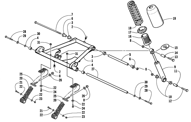 Parts Diagram for Arctic Cat 2003 ZL 800 EFI ESR (ESR ) SNOWMOBILE REAR SUSPENSION FRONT ARM ASSEMBLY