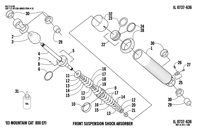 Parts Diagram for Arctic Cat 2003 MOUNTAIN CAT 900 1M ( 159) SNOWMOBILE FRONT SUSPENSION SHOCK ABSORBER
