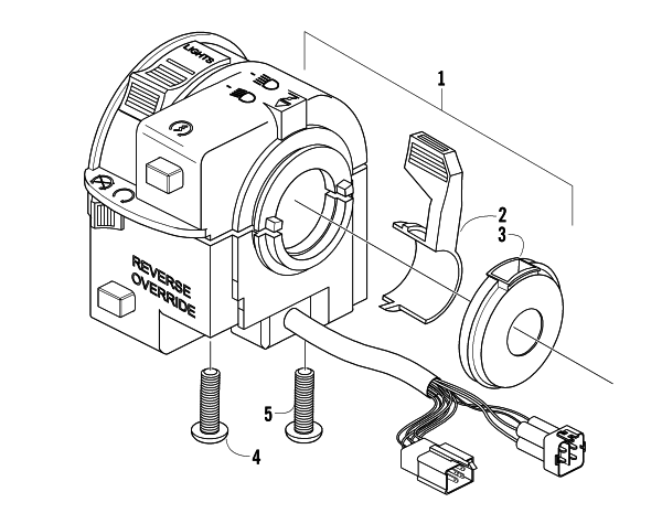 Parts Diagram for Arctic Cat 2004 400 AUTOMATIC TRANSMISSION 4X4 FIS ATV CONTROL SWITCH HOUSING ASSEMBLY
