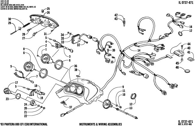 Parts Diagram for Arctic Cat 2003 PANTERA 800 EFI ESR () SNOWMOBILE HEADLIGHT, INSTRUMENTS, AND WIRING ASSEMBLIES