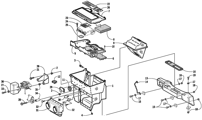 Parts Diagram for Arctic Cat 2003 ZL 800 EFI ESR (ESR ) SNOWMOBILE AIR SILENCER ASSEMBLY