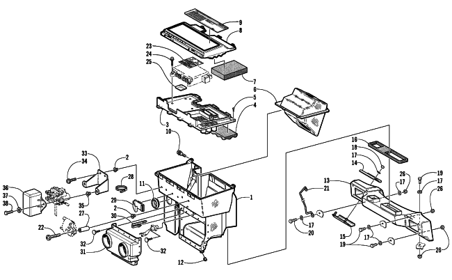 Parts Diagram for Arctic Cat 2003 ZL 800 EFI SS () SNOWMOBILE AIR SILENCER ASSEMBLY