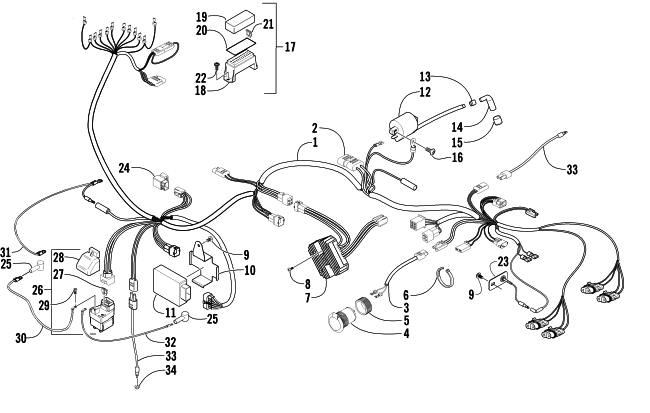 Parts Diagram for Arctic Cat 2003 500 FIS AUTOMATIC TRANSMISSION () ATV WIRING HARNESS ASSEMBLY