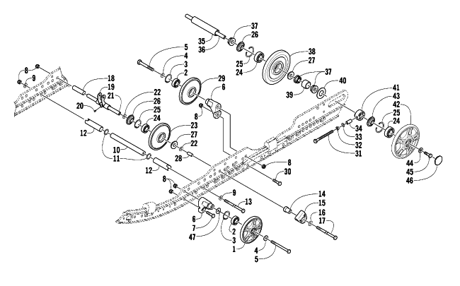 Parts Diagram for Arctic Cat 2003 ZR 800 EFI SNO PRO () SNOWMOBILE IDLER WHEEL ASSEMBLY