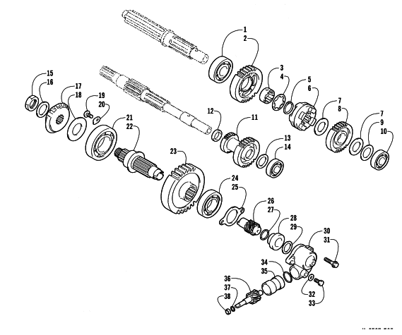 Parts Diagram for Arctic Cat 2004 400 MANUAL TRANSMISSION 4X4 FIS MRP ATV SECONDARY TRANSMISSION ASSEMBLY