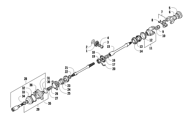 Parts Diagram for Arctic Cat 2003 400 4X4 MANUAL TRANSMISSION () ATV SECONDARY DRIVE ASSEMBLY