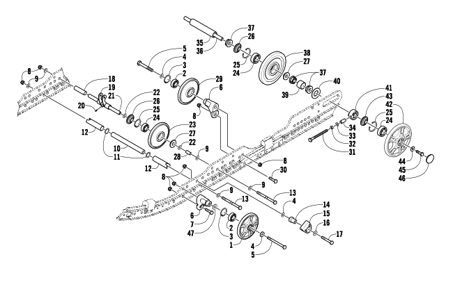 Parts Diagram for Arctic Cat 2003 ZR 900 () SNOWMOBILE IDLER WHEEL ASSEMBLY
