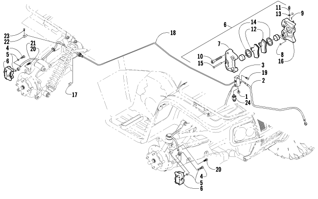 Parts Diagram for Arctic Cat 2003 300 (4X4 ) ATV HYDRAULIC BRAKE ASSEMBLY