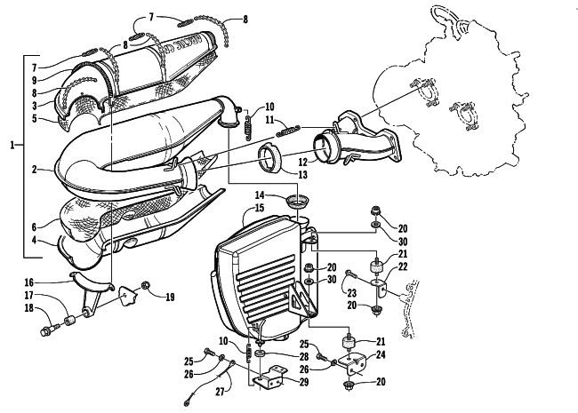 Parts Diagram for Arctic Cat 2003 ZR 900 () SNOWMOBILE EXHAUST ASSEMBLY