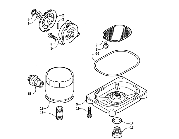Parts Diagram for Arctic Cat 2005 500 AUTOMATIC TRANSMISSION 4X4 FIS LE ATV OIL FILTER/PUMP ASSEMBLY