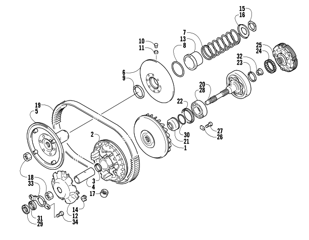 Parts Diagram for Arctic Cat 2004 500 AUTOMATIC TRANSMISSION 4X4 FIS ATV TRANSMISSION ASSEMBLY