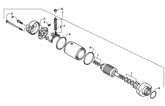 Parts Diagram for Arctic Cat 2007 500 AUTOMATIC TRANSMISSION 4X4 FIS ATV STARTER MOTOR ASSEMBLY