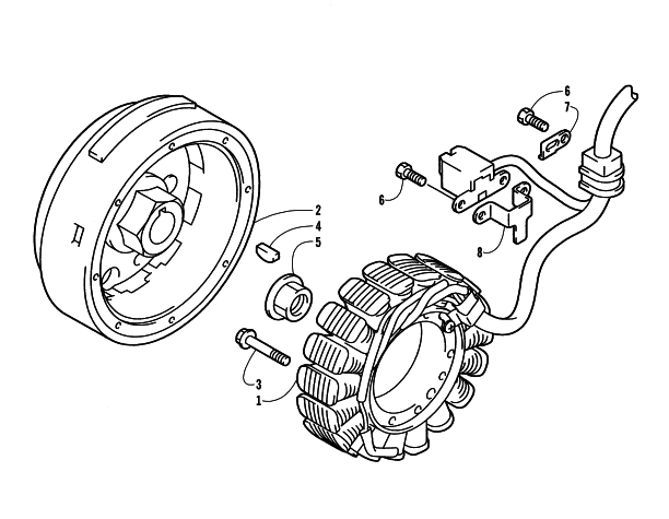 Parts Diagram for Arctic Cat 2007 500 MANUAL TRANSMISSION 4X4 FIS ATV MAGNETO ASSEMBLY