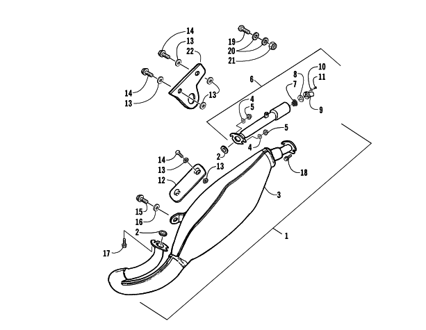 Parts Diagram for Arctic Cat 2003 90 Y-12 YOUTH () ATV EXHAUST ASSEMBLY