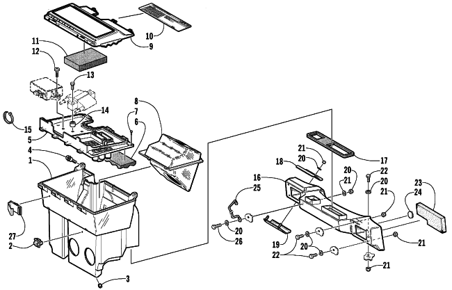 Parts Diagram for Arctic Cat 2003 PANTHER 570 ESR () SNOWMOBILE AIR SILENCER ASSEMBLY
