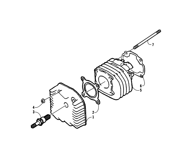 Parts Diagram for Arctic Cat 2005 50 Y-6 YOUTH ATV CYLINDER AND HEAD ASSEMBLY