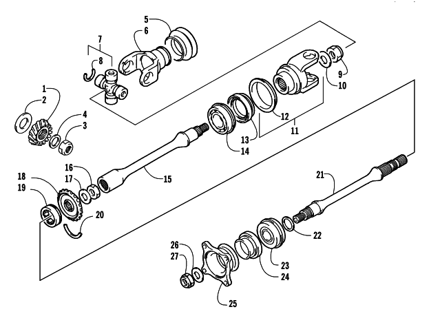 Parts Diagram for Arctic Cat 2003 400 FIS MANUAL TRANSMISSION (4X4 -MRP) ATV SECONDARY DRIVE ASSEMBLY