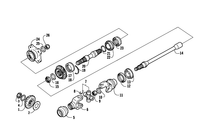 Parts Diagram for Arctic Cat 2003 400 FIS AUTOMATIC TRANSMISSION (4X4 -MRP) ATV SECONDARY DRIVE ASSEMBLY