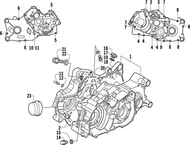 Parts Diagram for Arctic Cat 2005 250 4X4 ATV CRANKCASE ASSEMBLY
