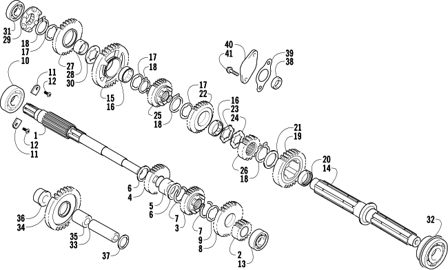 Parts Diagram for Arctic Cat 2005 250 2X4 ATV TRANSMISSION ASSEMBLY