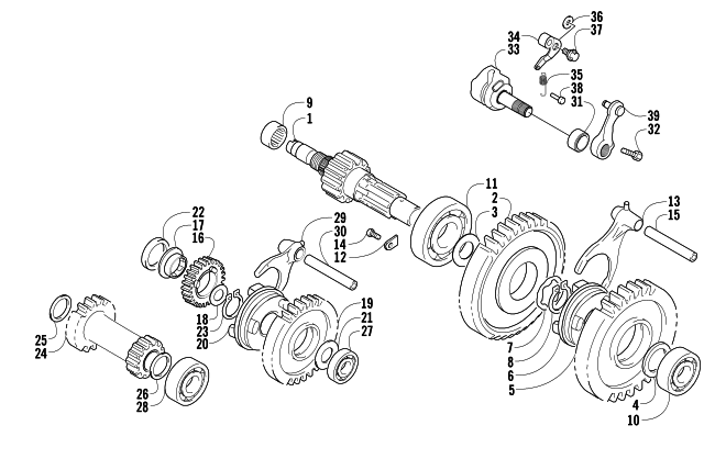 Parts Diagram for Arctic Cat 2005 250 2X4 ATV SECONDARY TRANSMISSION ASSEMBLY