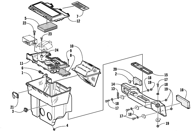 Parts Diagram for Arctic Cat 2003 MOUNTAIN CAT 570 SNOWMOBILE AIR SILENCER ASSEMBLY