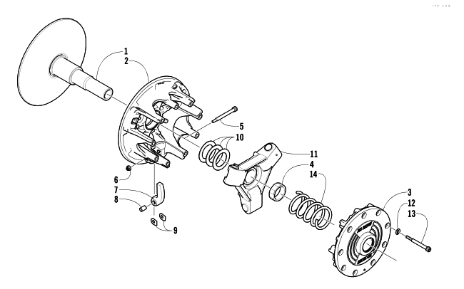 Parts Diagram for Arctic Cat 2003 PANTERA 550 SNOWMOBILE DRIVE CLUTCH