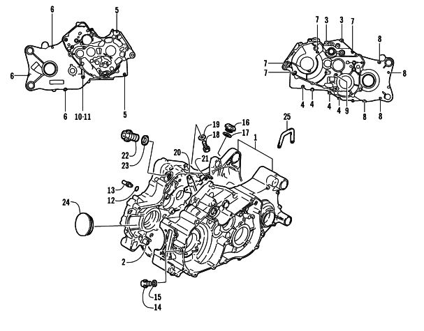 Parts Diagram for Arctic Cat 2003 300 (4X4 ) ATV CRANKCASE ASSEMBLY
