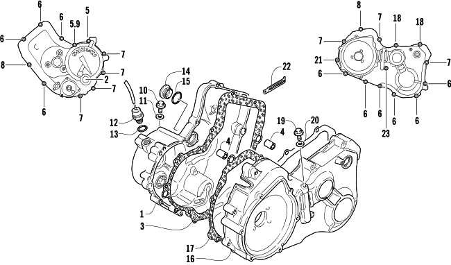 Parts Diagram for Arctic Cat 2003 300 (4X4 ) ATV CRANKCASE COVER ASSEMBLY