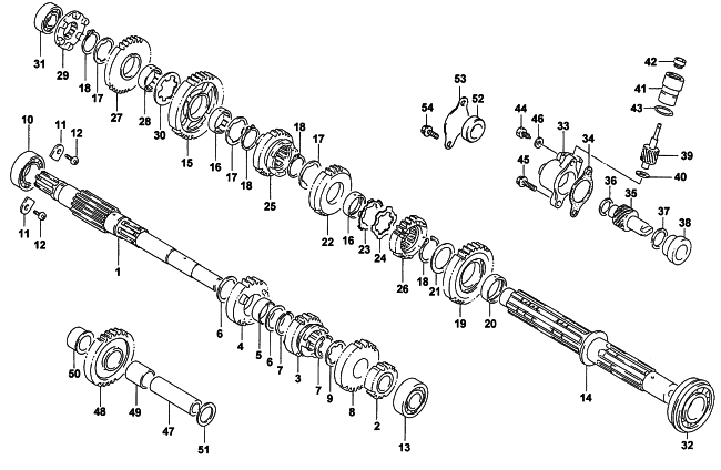 Parts Diagram for Arctic Cat 2003 300 (2X4 ) ATV TRANSMISSION ASSEMBLY