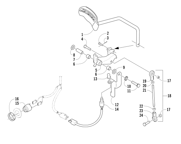 Parts Diagram for Arctic Cat 2004 BEARCAT WIDE TRACK SNOWMOBILE REVERSE SHIFT LEVER ASSEMBLY
