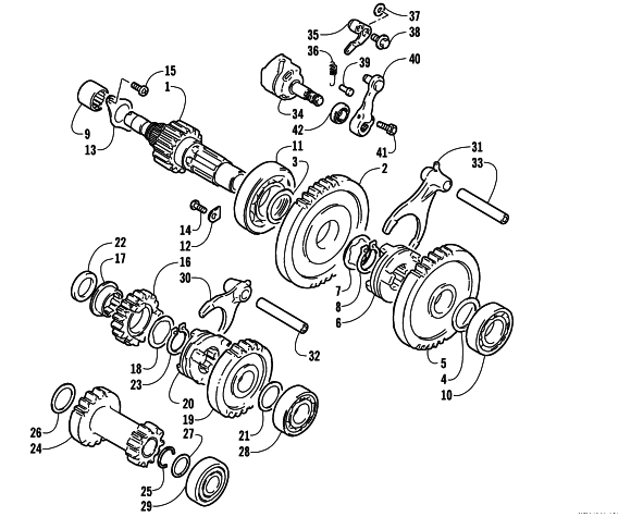 Parts Diagram for Arctic Cat 2004 300 4X4 MRP ATV SECONDARY TRANSMISSION ASSEMBLY